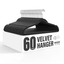 SIMPLE DELUXE VELVET HANGERS WITH SHOULDER NOTCHES SPACE SAVING -BLACK - Brand New