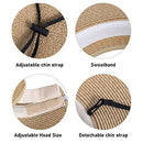 Simplicity Women's Summer Foldable Wide Brim Beach Hats Straw Sun Visor Hat - Like New