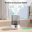 Homvana H101 Humidifiers for Bedroom Home, 3.6 L Cool Mist Top-Fill - Grey - Like New