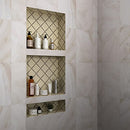 ZIGZAG SHOWER NICHE RECESSED, ABS PLASTIC BATHROOM RECESS CUBE16×34 - BLACK - Like New