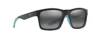 Maui Jim Men's & Women's The Flats Rectangular Sunglasses - Black W/Teal Stripes - Like New