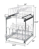 Home Zone Living Pull Out Kitchen Cabinet Organizer Two Tiers of Storage 15” W - Like New