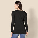 AMAZON ESSENTIALS WOMEN'S LONG SLEEVE V-NECK TUNIC SWEATER - SIZE: S - BLACK - Like New