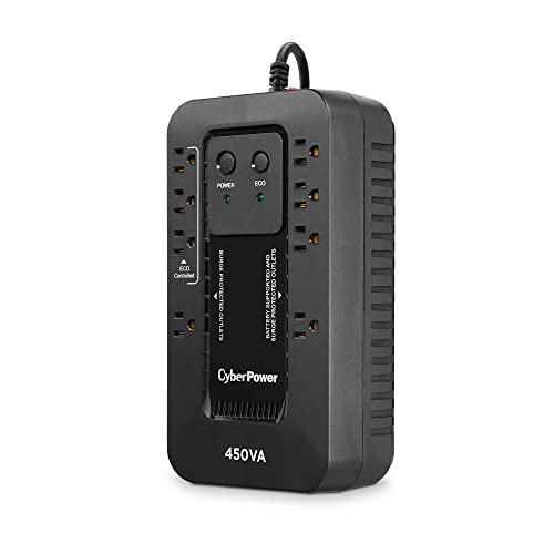 CYBERPOWER EC450G ECOLOGIC BATTERY BACKUP 450VA/260W 8 OUTLETS - BLACK - Like New