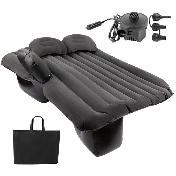 ZONETECH INFLATABLE CAR TRAVEL AIR MATTRESS BACK SEAT - GRAY - Like New