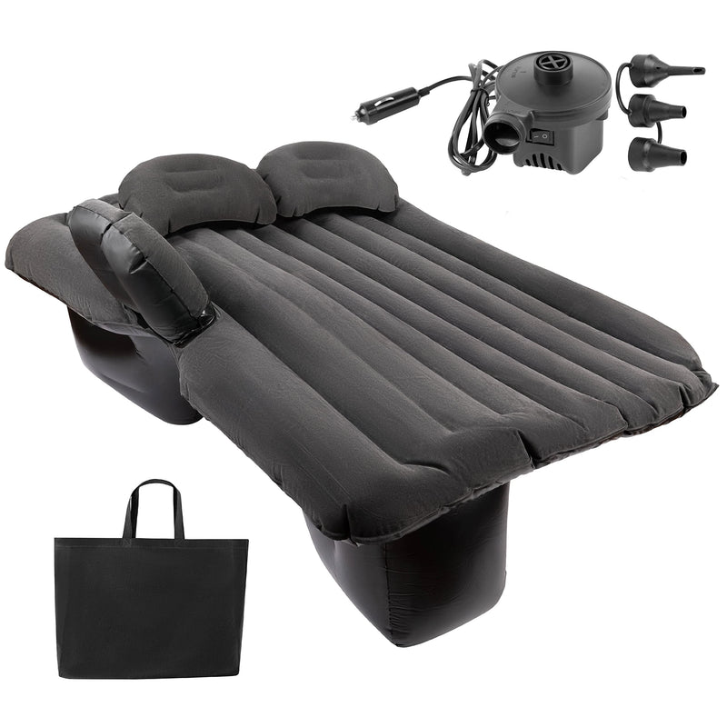 ZONETECH INFLATABLE CAR TRAVEL AIR MATTRESS BACK SEAT - GRAY - Like New