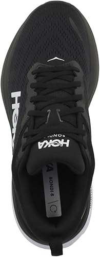 1127952 HOKA ONE ONE Womens Bondi 8 Textile Black/White 9.5 - Like New