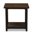 Baxton Studio Herzen 24-inch W x 24-inch D End Table - Brown and Black - Brand New