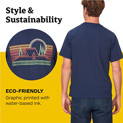 M14181 Marmot Men's Graphic Cotton Tee Arctic Navy Size S - Brand New