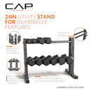 CAP BARBELL RK-3DMK 24" UTILITY RACK DUMBBELLS, MEDICINE BALLS AND KETTLEBELLS - Like New
