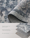 SONGMICS HOME AREA RUG, 8X10 FT, NON-SLIP, TRADITIONAL VINTAGE, TAR038G01 - GRAY - Like New