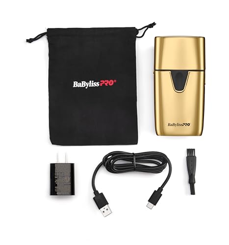 BYLISS PRO BABYLISSPRO UVFOIL UV-DISINFECTING METAL DOUBLE-FOIL SHAVERS - GOLD - Like New