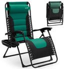 SereneLife Padded Zero Gravity Lounge Chair - Reclining Patio Chairs - Green - Like New