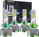 ASLONG 240W 28800LM 9005/HB3 High Beam 9006/HB4 Low Beam Headlight Bulbs 4 Pack - Like New