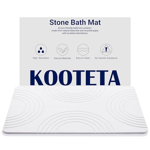 KOOTETA Stone Bath Mat, Shower Mat, Super Absorbent, Easy to Clean - White - Like New