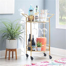 Linon Round Metal and Mirror Bar Cart B01IUKNBX4 - Gold - Brand New
