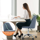 Armless Office Chair with Wheels, Adjustable Lumbar Support (Blue) - Brand New
