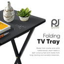 PJ Wood Folding TV Tray & Snack Table - Black - Brand New