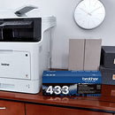 BROTHER GENUINE TN433BK HIGH YIELD TONER RETAIL PACKAGING, BLACK Like New