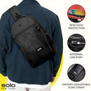 SOLO NEW YORK TABLET SLING BAG CROSSBODY BAG TRAVEL WALKING HIKING BLACK - Brand New