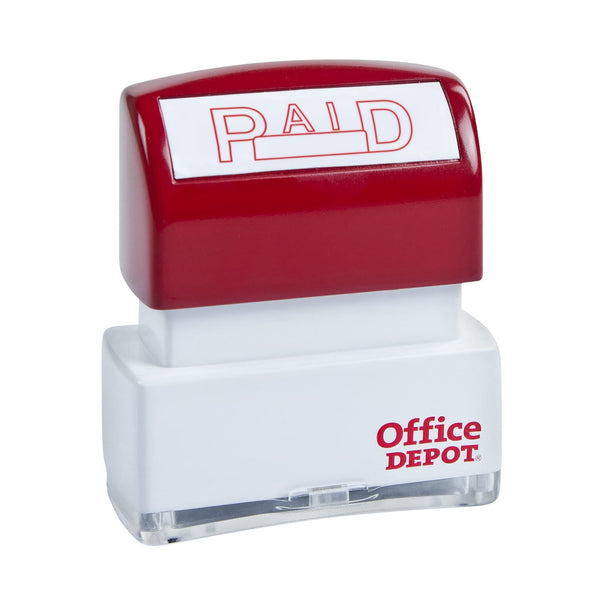 944-916 Office Depot Pre-Inked Message Stamp, Red/White - Brand New