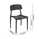CangLong Slat Back PP Plastic Dining Chairs, Set of 2, Black - Like New