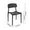 CangLong Slat Back PP Plastic Dining Chairs, Set of 2, Black - Like New