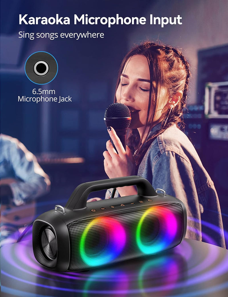 Uoudio 80W Portable Bluetooth Speakers IP67 Waterproof RGB - - Scratch & Dent