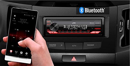 JVC KD-X270BT BLUETOOTH CAR STEREO – AM/FM RADIO, MP3 PLAYER - BLACK/RED - Like New