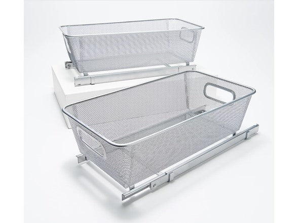 Pop-It Set of 2 Sliding Cabinet Baskets 2SD-BSK-WHI - WHITE - Like New