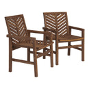 WALKER EDISON 2 PIECE OUTDOOR PATIO CHEVRON WOOD BACKYARD GARDEN - GRAY - Like New