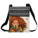 LIUENMGG CARTOON CURLY-HAIRED BLONDE LADY CROSSBODY BAG - CURLY HAIR LADY 01 - Like New