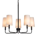 Homebelife Chandelier, HBL014-Y - Matte Black with Oatmeal Linen Fabric Shade - Like New