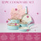 PARIS HILTON EPIC POTS PANS SET MULTI LAYER COATING TEMPERED GLASS LIDS, AQUA - Like New