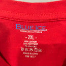 BLUE ICE PLAIN SHORT SLEEVES T-SHIRT - SIZE: MEN 2XL - RED - Brand New