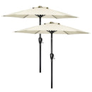 SIMPLE DELUXE 7.5FT UMBRELLA OUTDOOR PUSH BUTTON TILT/CRANK 2 PACK - BEIGE - Like New