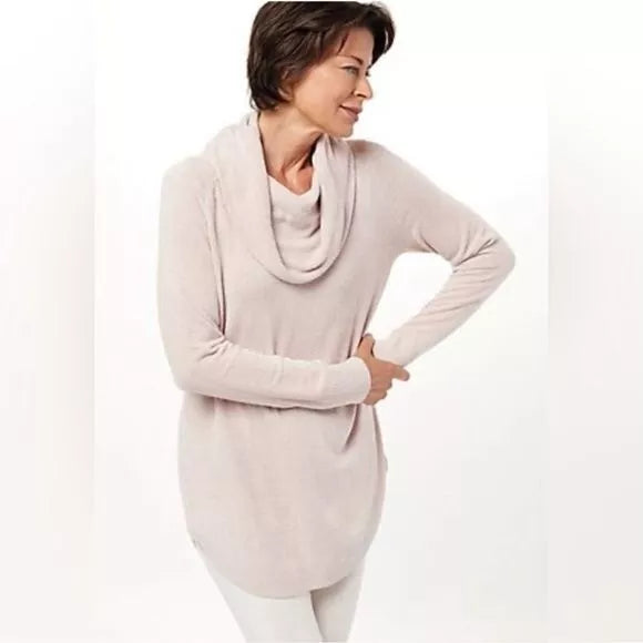 BAREFOOT DREAMS COZYCHIC ULTRALITE COWL NECK SWEATER WOMEN'S - S - ROSEBUD - Brand New