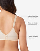 WACOAL WOMEN'S BASIC BEAUTY UNLINED BRA, SIZE:38DDD - NATURALLY NUDE/SAND - Brand New