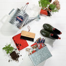 B0CFGBLH9G Rectangular Patitioned Cleaning Cadding – Galvanized with red Handle - Brand New