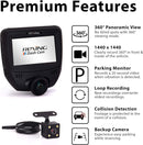 Rexing V360 360 Degree Wide Angle Dual Channel Dashboard Camera - Black - Like New