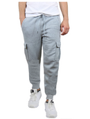 BLUE ICE HEAVYWEIGHT FLEECE-LINED CARGO JOGGER SWEATPANTS MEDIUM - HEATHER GRAY - Brand New