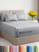 CGK UNLIMITED EXTRA DEEP QUEEN BREATHABLE & COOLING SHEETS - STEEL BLUE - Like New