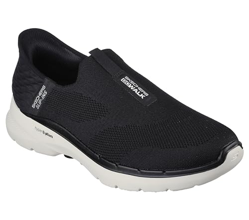 SKECHERS MEN'S GOWALK 6 SLIP INS CASUAL SNEAKER - SIZE: MEN 11.5 - BLACK/WHITE - Brand New