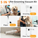 FOTING G20 5-IN-1 DOG GROOMING VACUUM, DOG CLIPPERS & SHEDDING BRUSH- BLACK - Like New