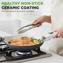 NUTRICHEF 18-PIECE STYLISH KITCHEN COOKWARE SET - CERAMIC NONSTICK 18P - BLUE - Like New