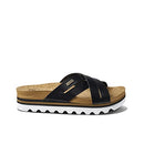 REEF CUSHION BLOOM HI WOMEN'S PLATFORM VEGAN LEATHER, SIZE: 8 CI8822 - BLACK/TAN - Brand New
