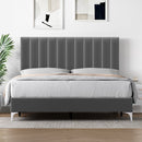 GARVEE GRAY FULL WOOD UPHOLSTERED BED - Like New