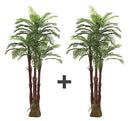 AMERIQUE Double Gorgeous 6 Feet Tropical Palm Artificial Tree - AMS0354 - Green - Like New