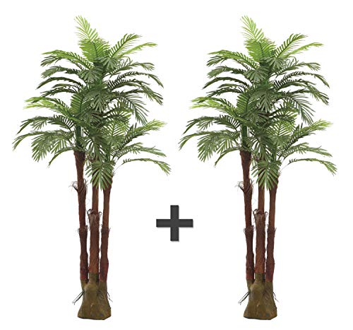 AMERIQUE Double Gorgeous 6 Feet Tropical Palm Artificial Tree - AMS0354 - Green - Like New