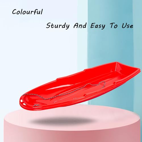 SUN SQUAD CHILDREN'S DOUBLE SLED, WEAR-RESISTANT SKIS, WINTER SLED - CORAL - Like New